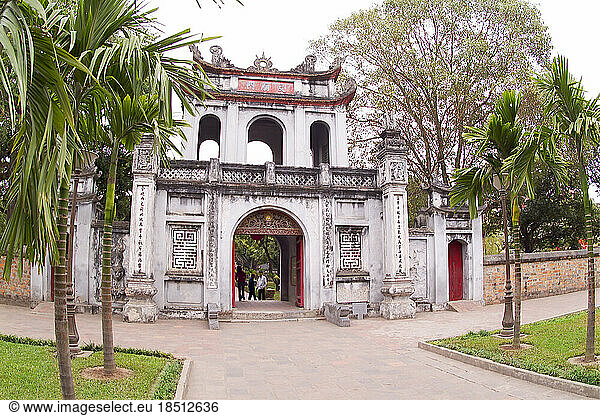 Enterance to the Van Mieu Temple of Liturature in Hanoi Vietnam