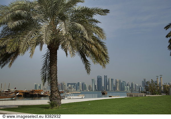 entfernt Skyline Skylines Zukunft Hochhaus Naher Osten Distanz Doha