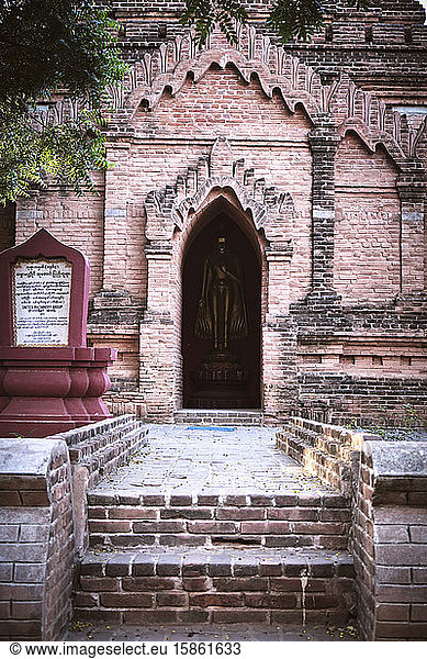 Entrance of a Small Buddhist Temple in Bagan  Myanmar