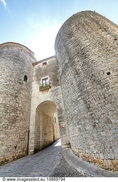Entrance of the old quarter of Girona Town