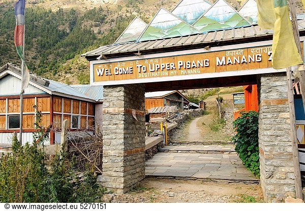 Entrance of upper Pisang   Nepal