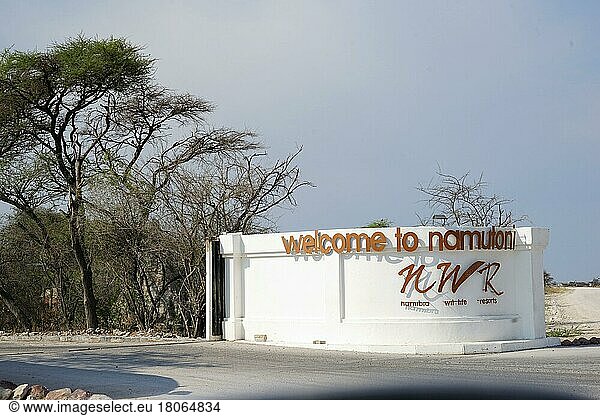 Entrance to Namutoni Camp  Etosha National Park  Republic of Namibia