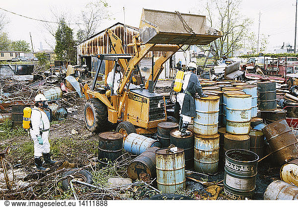 EPA Workers Testing Waste Barrels