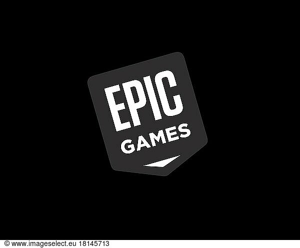 Epic Games  gedrehtes Logo  Schwarzer Hintergrund