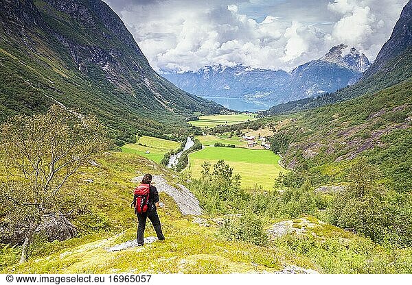 Erdalen Valley in Jostedalsbreen National Park  Vestland  Norway.