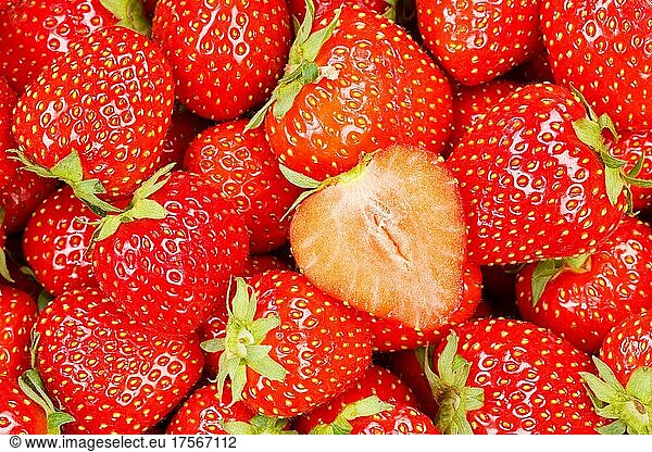 Erdbeeren Beeren frische Früchte Erdbeere Beere Frucht von oben