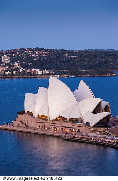 Erhöhte Ansicht Aufsicht Australien Abenddämmerung New South Wales Sydney Sydney Opera House