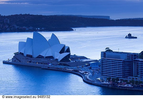 Erhöhte Ansicht Aufsicht Morgendämmerung Australien New South Wales Sydney Sydney Opera House