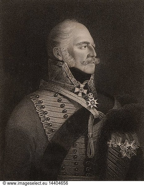 Ernest Augustus  Duke of Cumberland and King of Hanover (1771-1851)  Fifth son of George III of Great Britain. On the death of William IV  Victoria succeeded in Britain but the Hanoverian succession was subject to Salic Law. As William IV"s male heir  he became king of Hanover as Ernest Augustus I. Engraving.