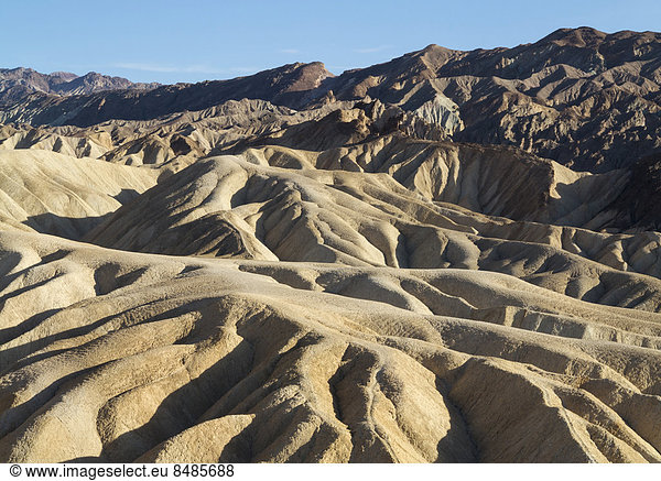 Erosionsstrukturen im Gestein Badlands im Gower Gulch vom Zabriskie Point Death-Valley-Nationalpark Kalifornien USA
