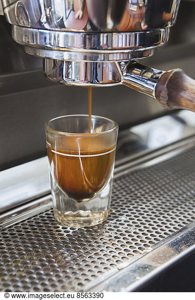 Espresso shot being poured from espresso machine  Seattle