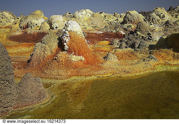 Ethiopia  Danakil Desert  Lake Assal  Hornitos