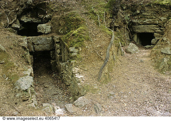 Etruskische Gräber  Necropoli  Rovine di Roselle  Maremma  Provinz Grosseto  Toskana  Italien  Europa