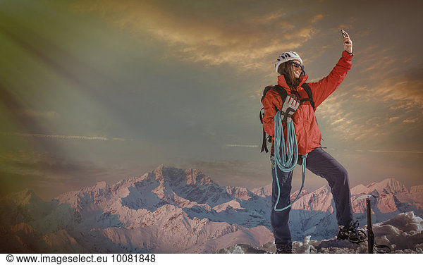 Europäer Berggipfel Gipfel Spitze Spitzen nehmen wandern Alpen Monte Rosa