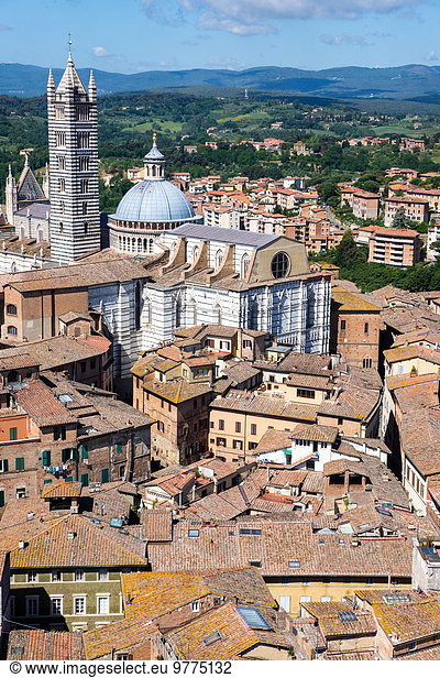 Europa, Ansicht, UNESCO-Welterbe, Kathedrale, Italien, Piazza del Campo, Siena, Toskana