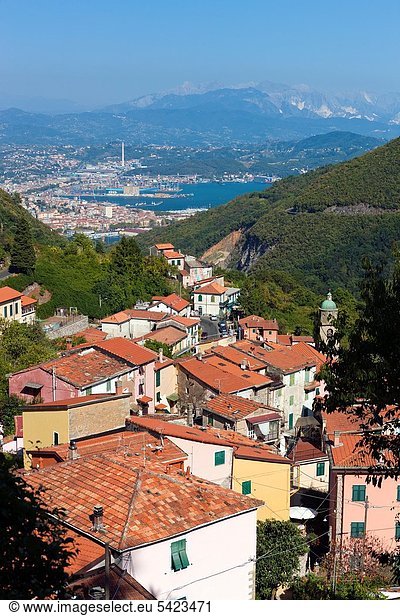 Europa Dorf Ansicht Italien Ligurien