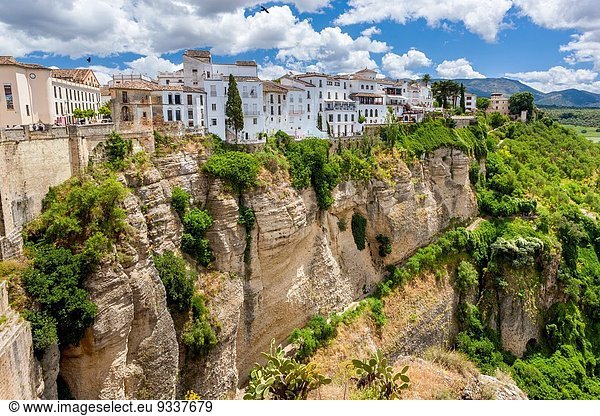 Europa Ecke Ecken Gebäude Schlucht Andalusien Ronda Spanien
