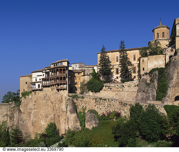 Europa europäisch Tag Europäische Union EU Gebäude niemand Großstadt Querformat UNESCO-Welterbe Cuenca Spanien