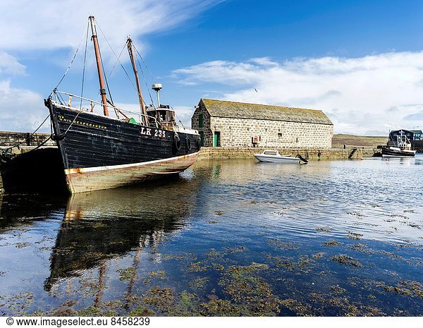 Europa  Großbritannien  warten  Boot  Insel  angeln  Shetlandinseln  Mai  alt  Schottland