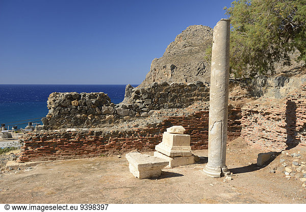 Europa Küste Säule Insel Griechenland antik Kreta griechisch