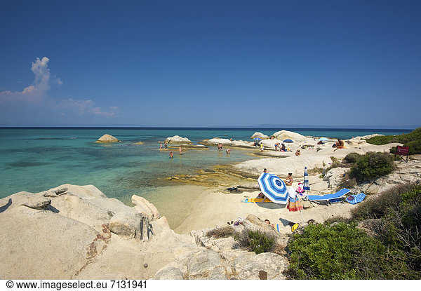 Europa  Mensch  Urlaub  Tag  Menschen  europäisch  Strand  Küste  Reise  Meer  Europäer  Sandstrand  Griechenland