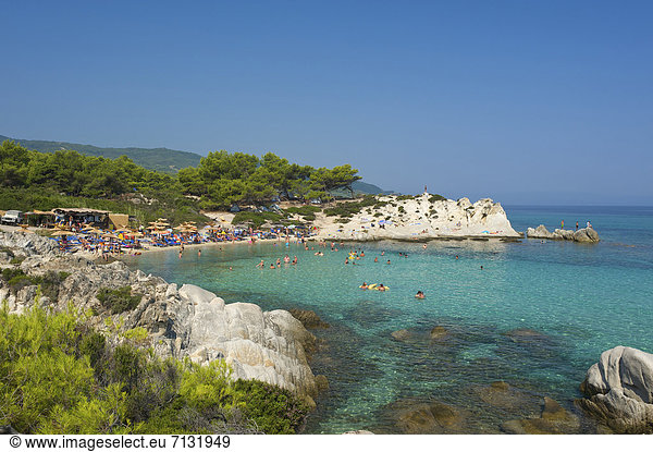 Europa  Mensch  Urlaub  Tag  Menschen  europäisch  Strand  Küste  Reise  Meer  Europäer  Sandstrand  Griechenland