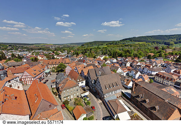 Europa Palast Schloß Schlösser über Stadt Geschichte Ansicht Deutschland Hessen