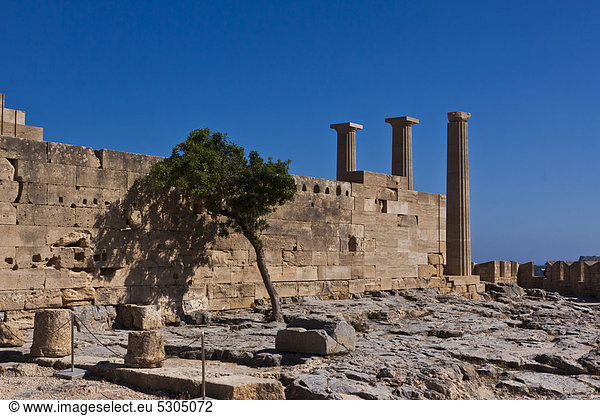 Europa Ruine Säule Griechenland Rhodos
