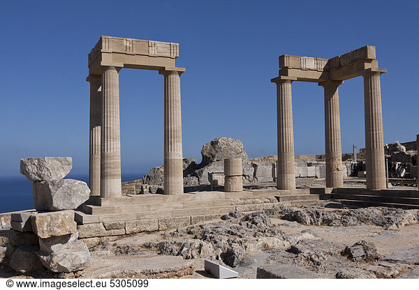 Europa Ruine Säule Griechenland Rhodos