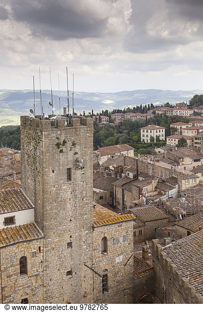 Europa sehen über Stadt Italien Toskana Volterra