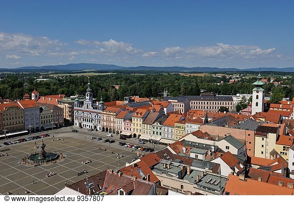 Europa sehen schwarz hoch oben Quadrat Quadrate quadratisch quadratisches quadratischer Tschechische Republik Tschechien