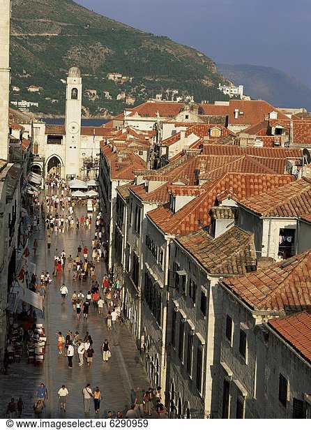 Europa sehen Straße Uhr Kroatien Dubrovnik