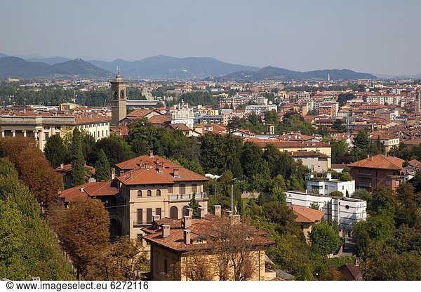 Europa  Stadt  Ansicht  Bergamo  Italien  Lombardei