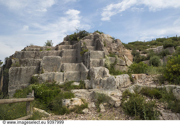 Europa Stein Landschaft Reise Geschichte Tourismus Bergwerk Grube Gruben UNESCO-Welterbe Katalonien römisch Spanien Tarragona
