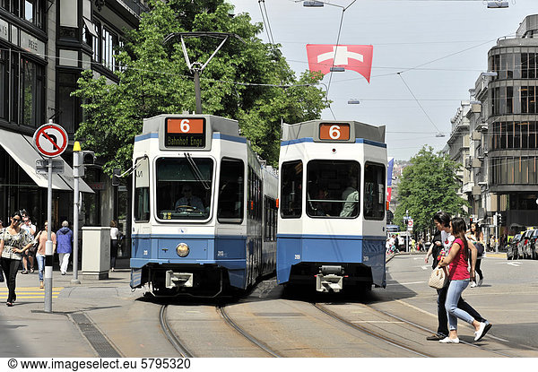 Europa Straßenbahn Schweiz Zürich