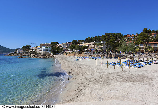 Europa Strand Mallorca Balearen Balearische Inseln Bucht Mittelmeer Spanien