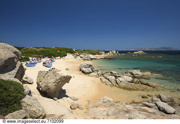 Europa Tag europäisch Strand Küste Meer Insel Sardinien Sandstrand Italien Mittelmeer