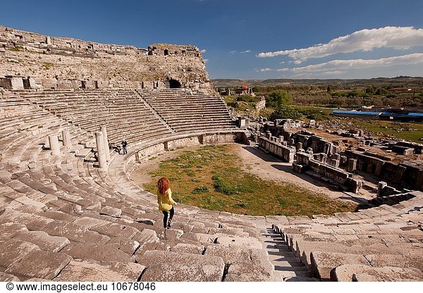 Europa Tourist Ruine Amphitheater Türkei antik Provinz Aydin