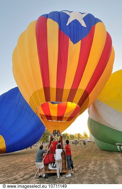 Europa Wärme Luftballon Ballon Himmel 1 Festival Katalonien Spanien