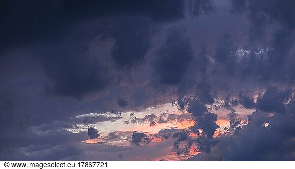 Evening clouds in front of a thunderstorm  Bavaria  Germany  Europe