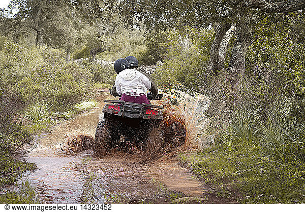 Excursion in Quad quad-bike in the mud  Giara di Gesturi  Gesturi  Tuili  (VS)  Marmilla  Sardinia  Italy  Europe