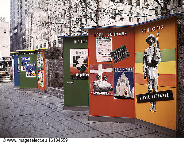 Exhibit for United Nations by U.S. Office of War Information  Rockefeller Plaza  New York City  New York  USA  Marjory Collins  U.S. Office of War Information  March 1943