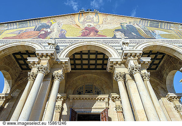 Exterior faÃ§ade of the Church of All Nations  Jerusalem