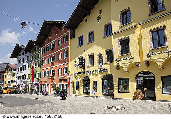 Exterior of residential buildings  Vorderstadt  KitzbÃ¼hel  Tyrol  Austria