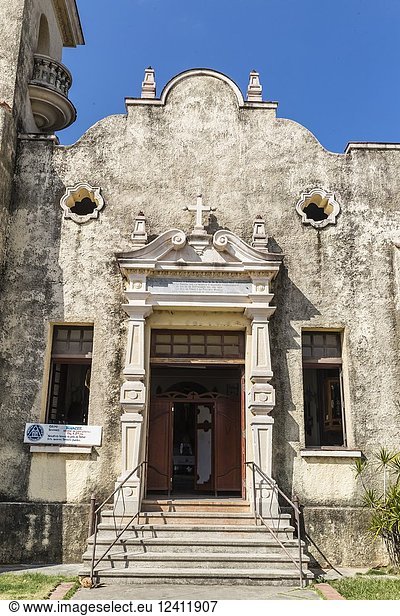 Exterior view of the Catholic Church in Nueva Gerona on Isla de la Juventud  Cuba.