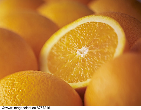 Extreme Nahaufnahme von geschnittener Salustiana Orange