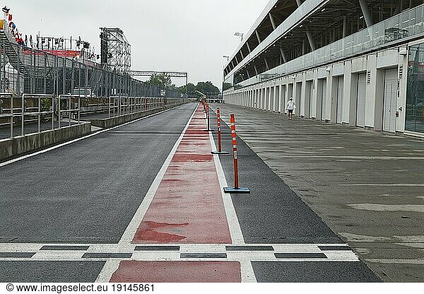 F1 Racing site  Paddock  garages in the pitlane  Montreal  Province of Quebec  Canada  North America