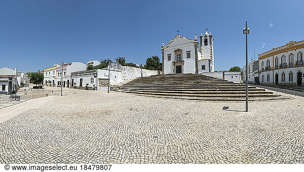 Facade of Igreja Matriz de Estoi on sunny day