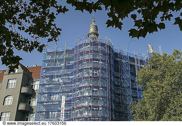 Facade renovation  construction site  scaffolding  old building  Bundesplatz  Schöneberg  Berlin  Germany  Europe