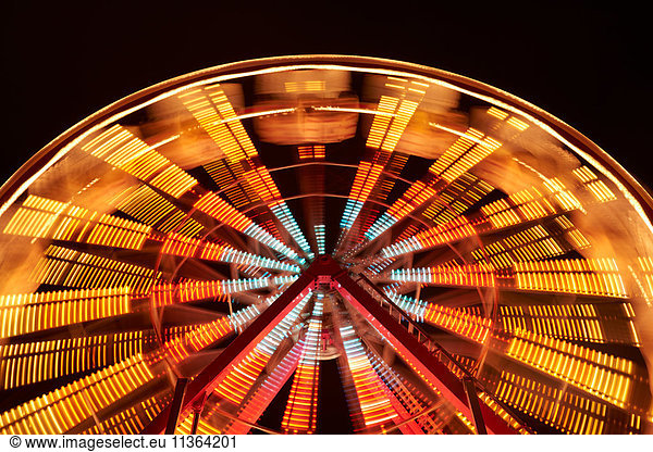 Fairground ride at night  long exposure